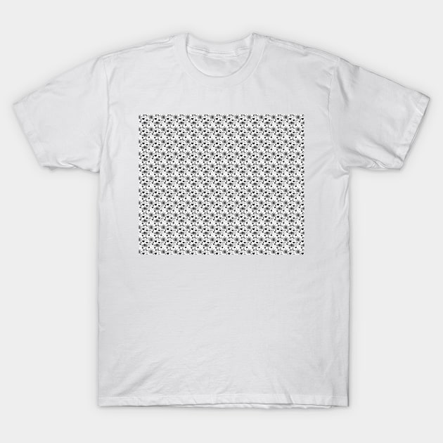 Hearts and Elephants Black and White Pattern T-Shirt by saradaboru